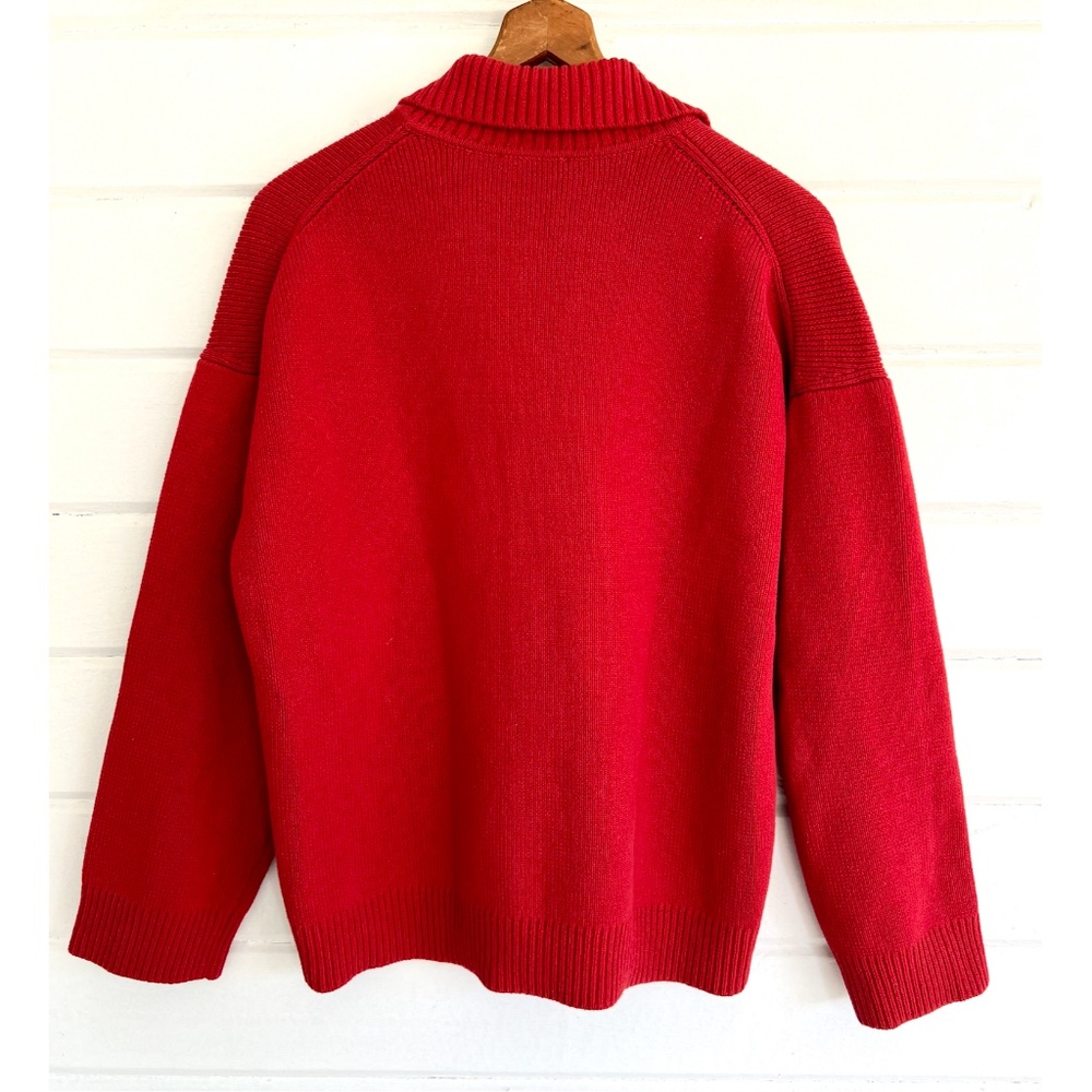 REFORMATION Brooklyn Organic Cotton Polo Sweater in Sundried Tomato - S - Picture 5 of 13